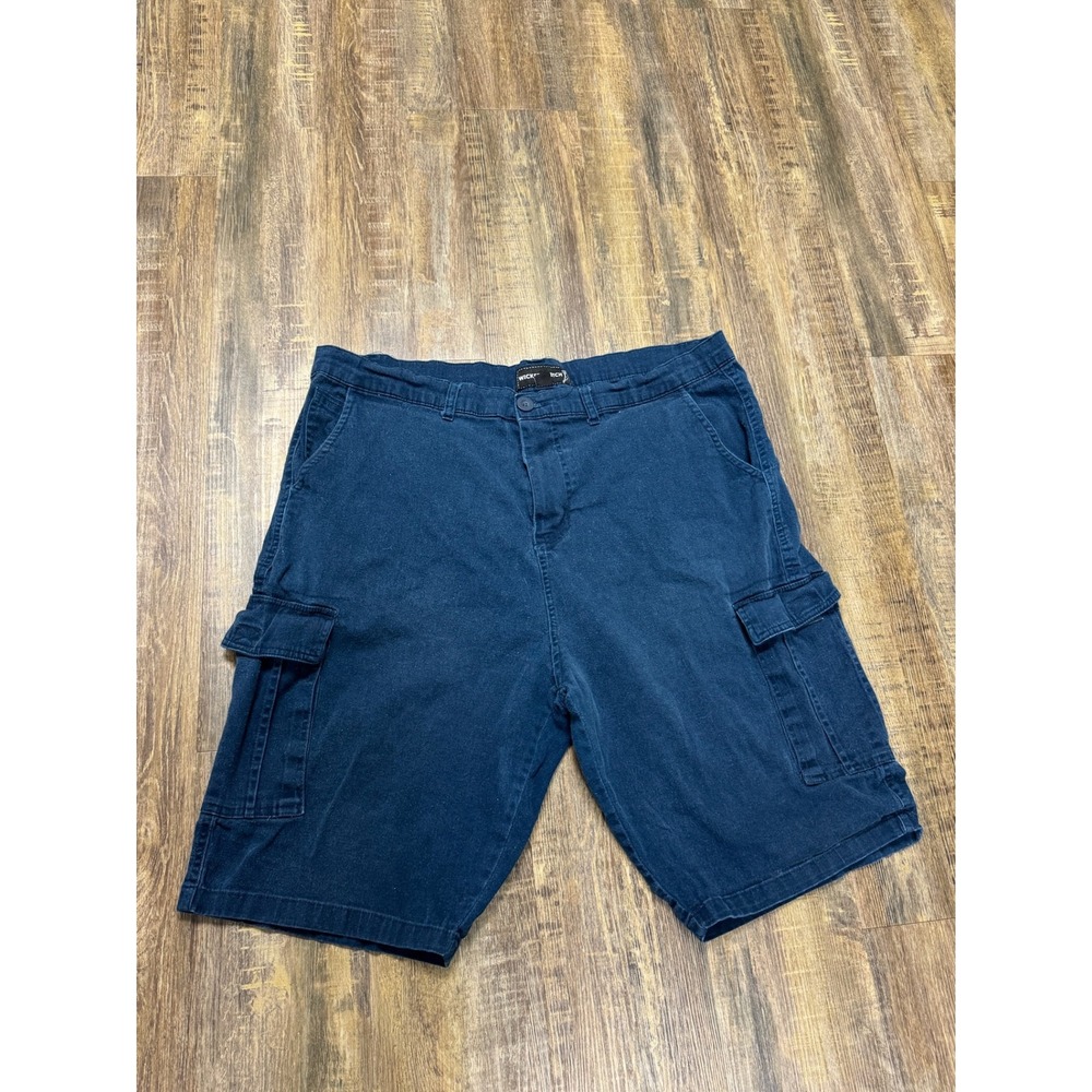 Wicked Stitch Mens Navy Blue Cargo Shorts Size 42 Utility Workwear Hiking Summer